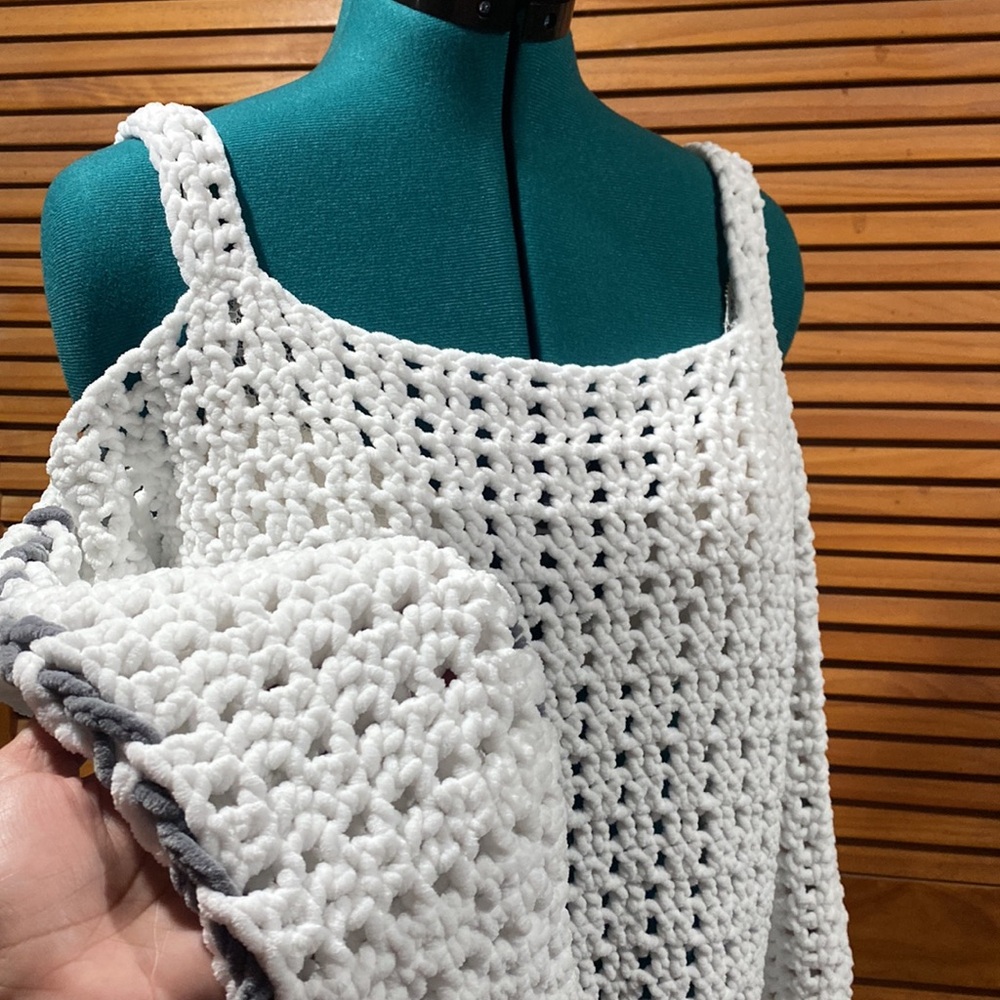Handmade long sleeve top in crochet style